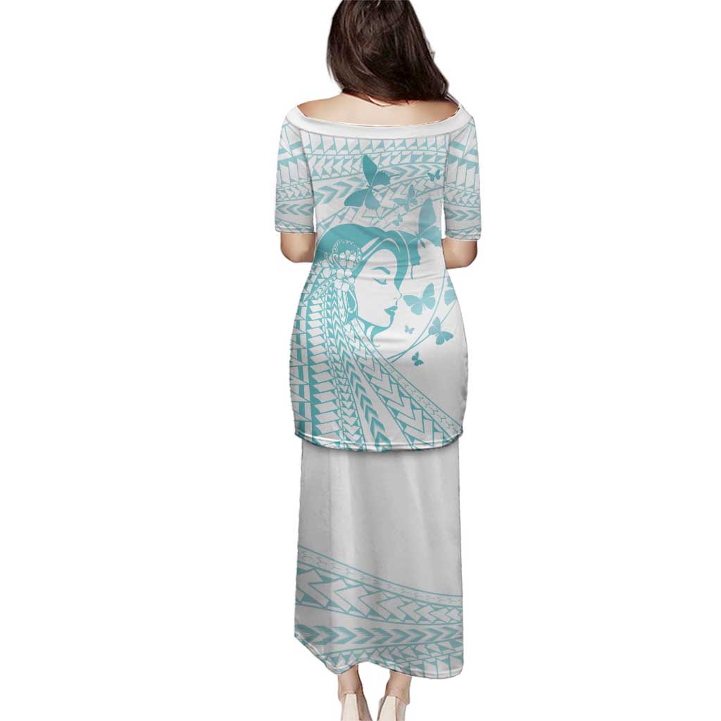 Polynesia Cervical Cancer Awareness Month Family Matching Puletasi and Hawaiian Shirt Polynesian Women Faith Hope Love! LT14 - Polynesian Pride