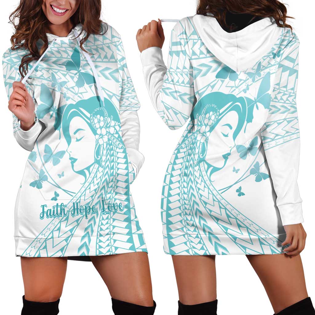 Polynesia Cervical Cancer Awareness Month Hoodie Dress Polynesian Women Faith Hope Love! LT14 - Polynesian Pride