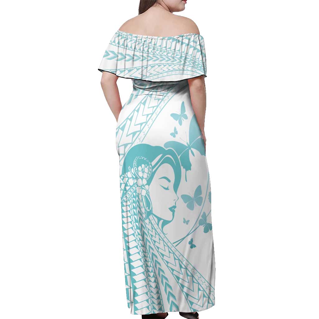 Polynesia Cervical Cancer Awareness Month Off Shoulder Maxi Dress Polynesian Women Faith Hope Love! LT14 - Polynesian Pride