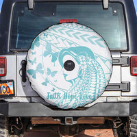 Polynesia Cervical Cancer Awareness Month Spare Tire Cover Polynesian Women Faith Hope Love! LT14 White - Polynesian Pride