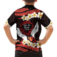 Polynesia AIDS Awareness Month Kid Hawaiian Shirt Take The Rights Path Polynesian Pattern