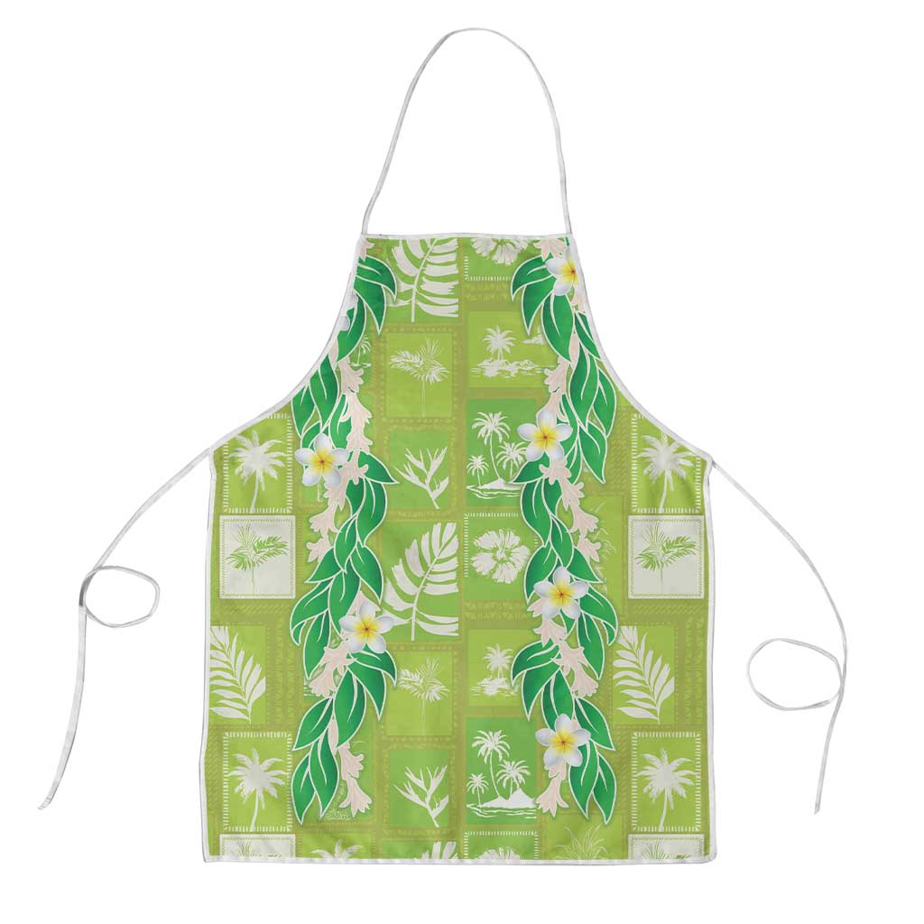 Aloha Hawaii Tuberose Lei Apron Tropical Vibes Green Color LT14 Green - Polynesian Pride