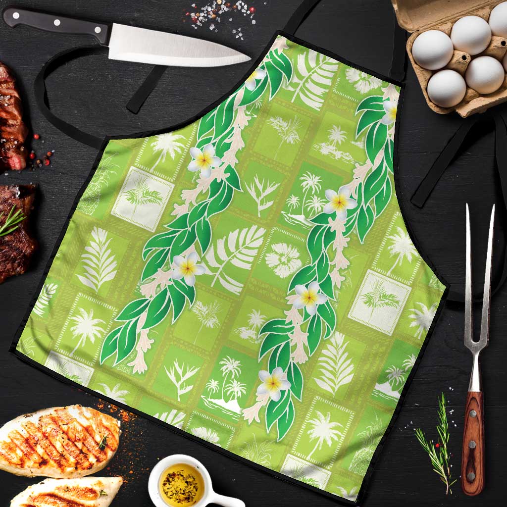 Aloha Hawaii Tuberose Lei Apron Tropical Vibes Green Color LT14 Green - Polynesian Pride
