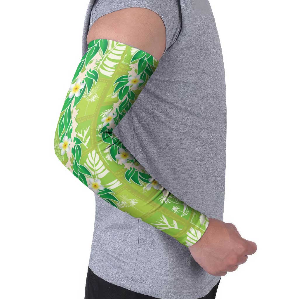 Aloha Hawaii Tuberose Lei Arm Sleeves Tropical Vibes Green Color LT14 - Polynesian Pride