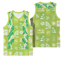 Aloha Hawaii Tuberose Lei Basketball Jersey Tropical Vibes Green Color LT14 - Polynesian Pride