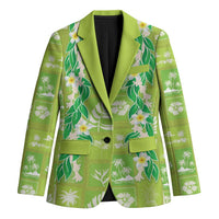 Aloha Hawaii Tuberose Lei Blazer Tropical Vibes Green Color LT14 Unisex Green - Polynesian Pride