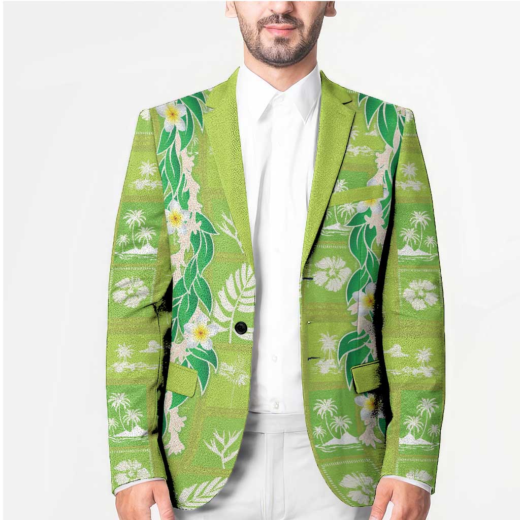 Aloha Hawaii Tuberose Lei Blazer Tropical Vibes Green Color LT14 - Polynesian Pride