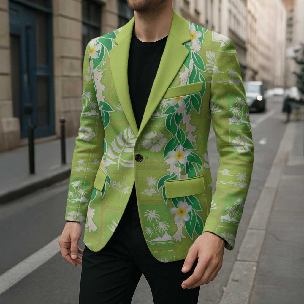 Aloha Hawaii Tuberose Lei Blazer Tropical Vibes Green Color LT14 - Polynesian Pride