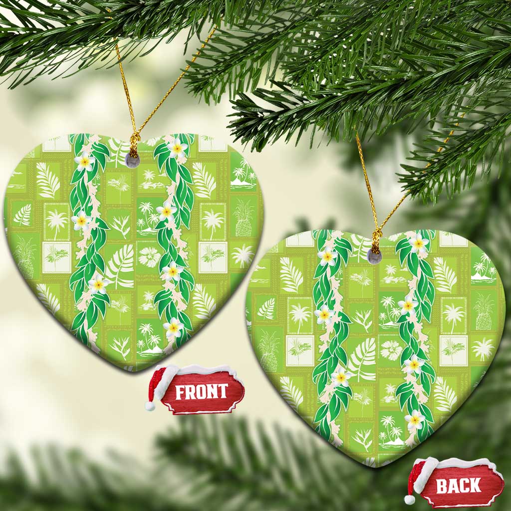 Aloha Hawaii Tuberose Lei Ceramic Ornament Tropical Vibes Green Color - Polynesian Pride