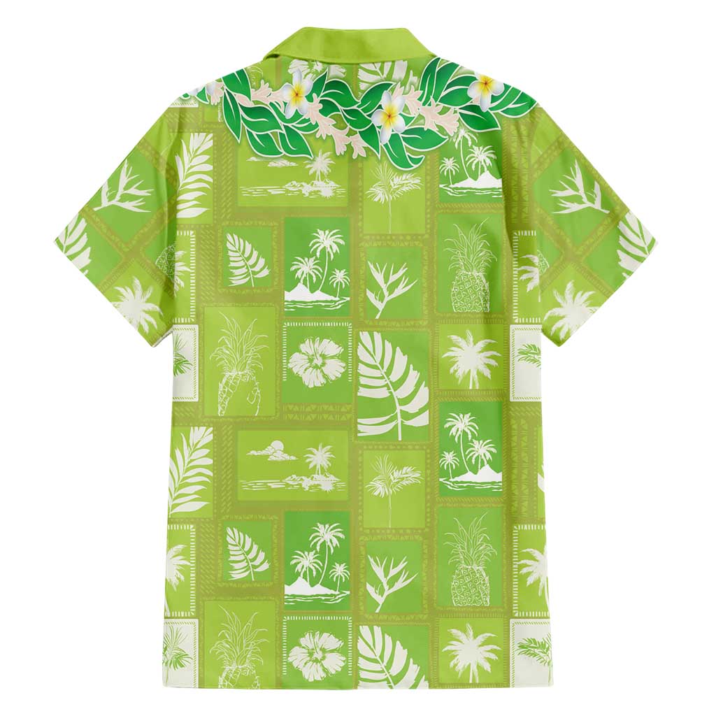 Aloha Hawaii Tuberose Lei Hawaiian Shirt Tropical Vibes Green Color LT14 - Polynesian Pride