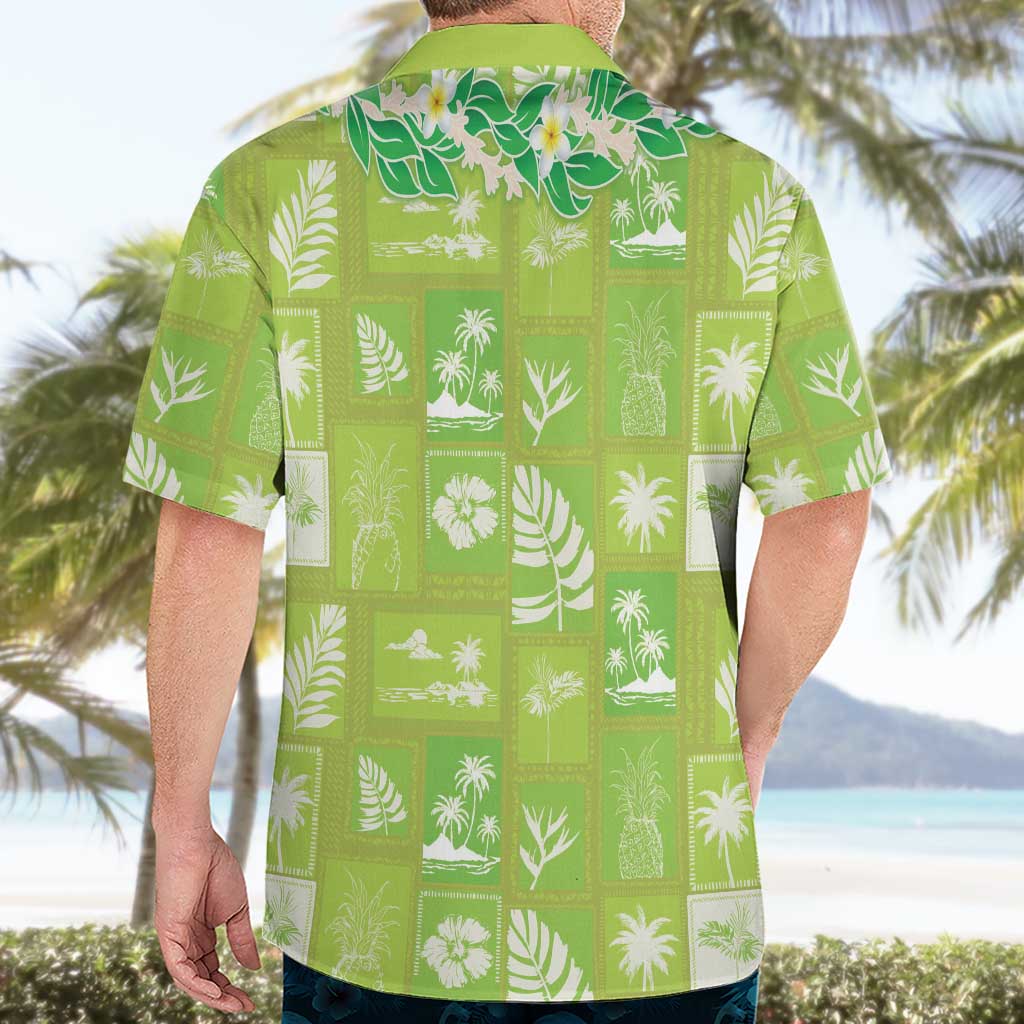 Aloha Hawaii Tuberose Lei Hawaiian Shirt Tropical Vibes Green Color LT14 - Polynesian Pride
