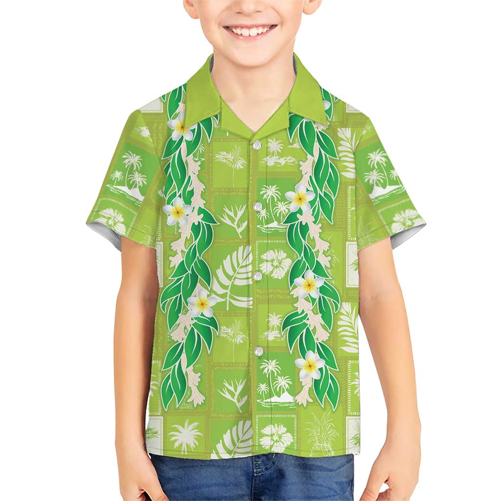 Aloha Hawaii Tuberose Lei Hawaiian Shirt Tropical Vibes Green Color LT14 - Polynesian Pride