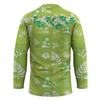 Aloha Hawaii Tuberose Lei Hockey Jersey Tropical Vibes Green Color LT14 - Polynesian Pride