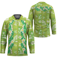 Aloha Hawaii Tuberose Lei Hockey Jersey Tropical Vibes Green Color LT14 - Polynesian Pride