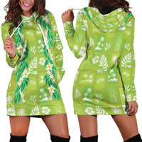 Aloha Hawaii Tuberose Lei Hoodie Dress Tropical Vibes Green Color LT14 - Polynesian Pride