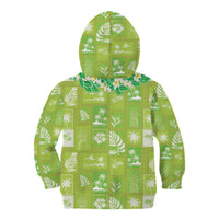 Aloha Hawaii Tuberose Lei Kid Hoodie Tropical Vibes Green Color - Polynesian Pride