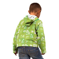 Aloha Hawaii Tuberose Lei Kid Hoodie Tropical Vibes Green Color - Polynesian Pride