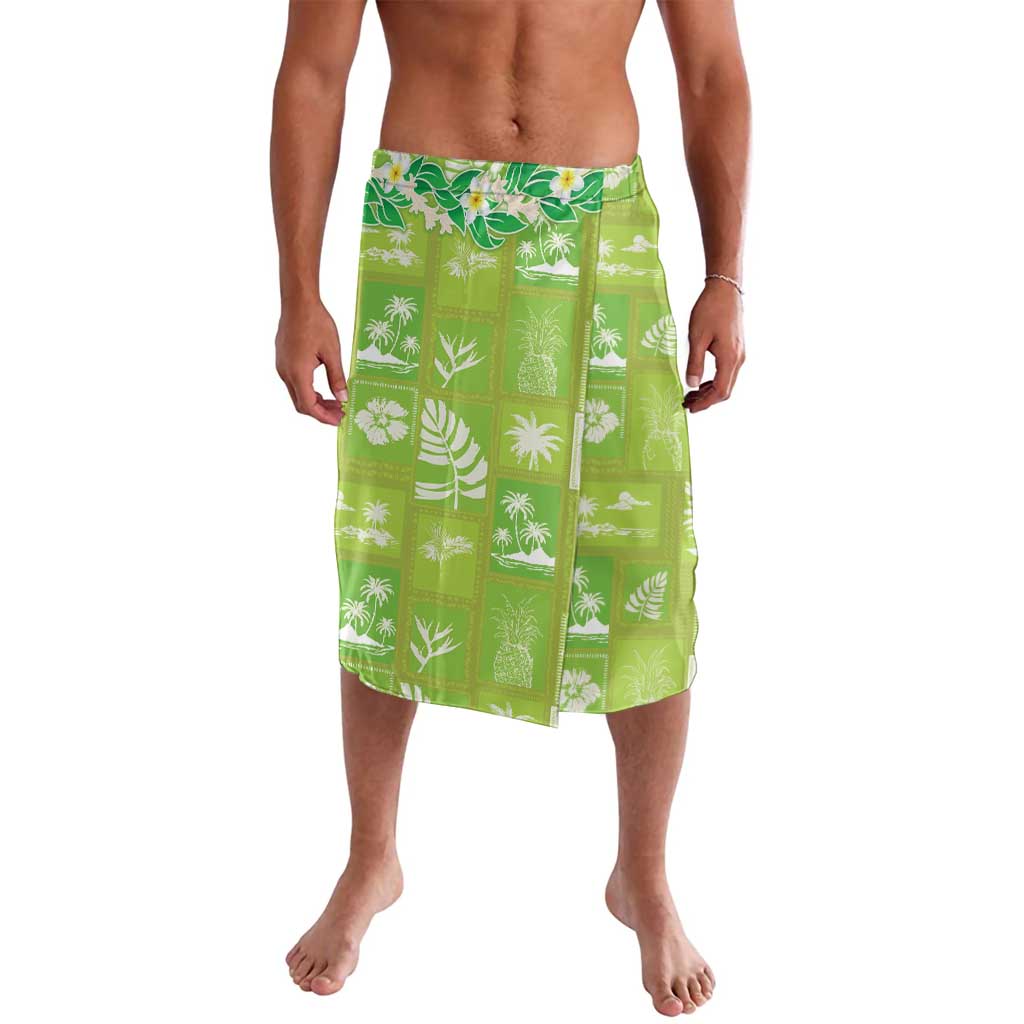 Aloha Hawaii Tuberose Lei Lavalava Tropical Vibes Green Color - Polynesian Pride