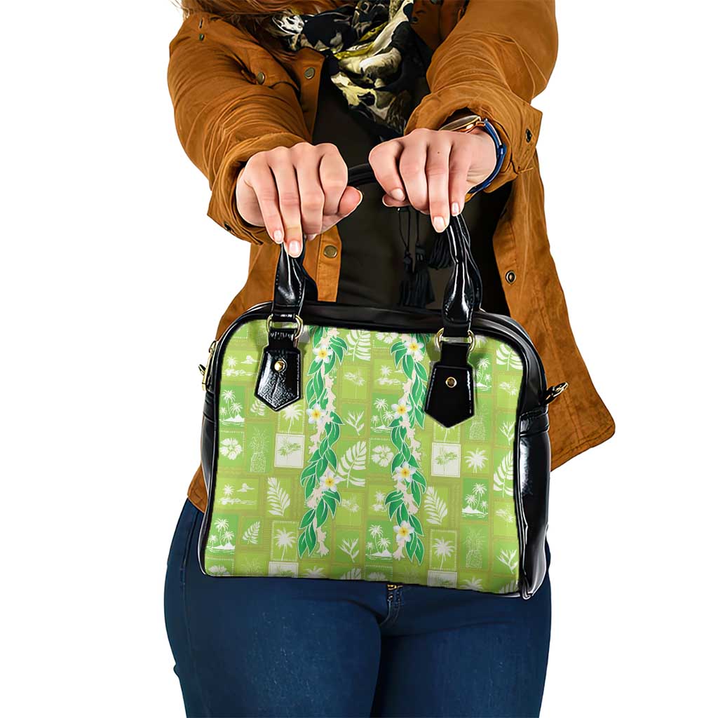 Aloha Hawaii Tuberose Lei Shoulder Handbag Tropical Vibes Green Color LT14 One Size Green - Polynesian Pride