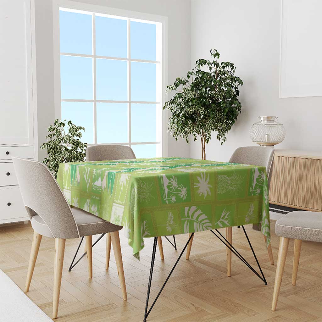 Aloha Hawaii Tuberose Lei Tablecloth Tropical Vibes Green Color - Polynesian Pride