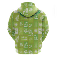 Aloha Hawaii Tuberose Lei Zip Hoodie Tropical Vibes Green Color LT14 - Polynesian Pride