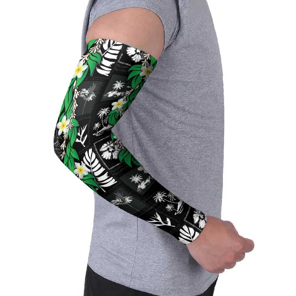 Aloha Hawaii Tuberose Lei Arm Sleeves Tropical Vibes Black Color LT14 - Polynesian Pride