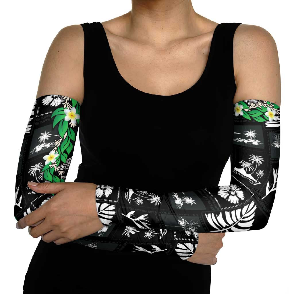 Aloha Hawaii Tuberose Lei Arm Sleeves Tropical Vibes Black Color LT14 - Polynesian Pride
