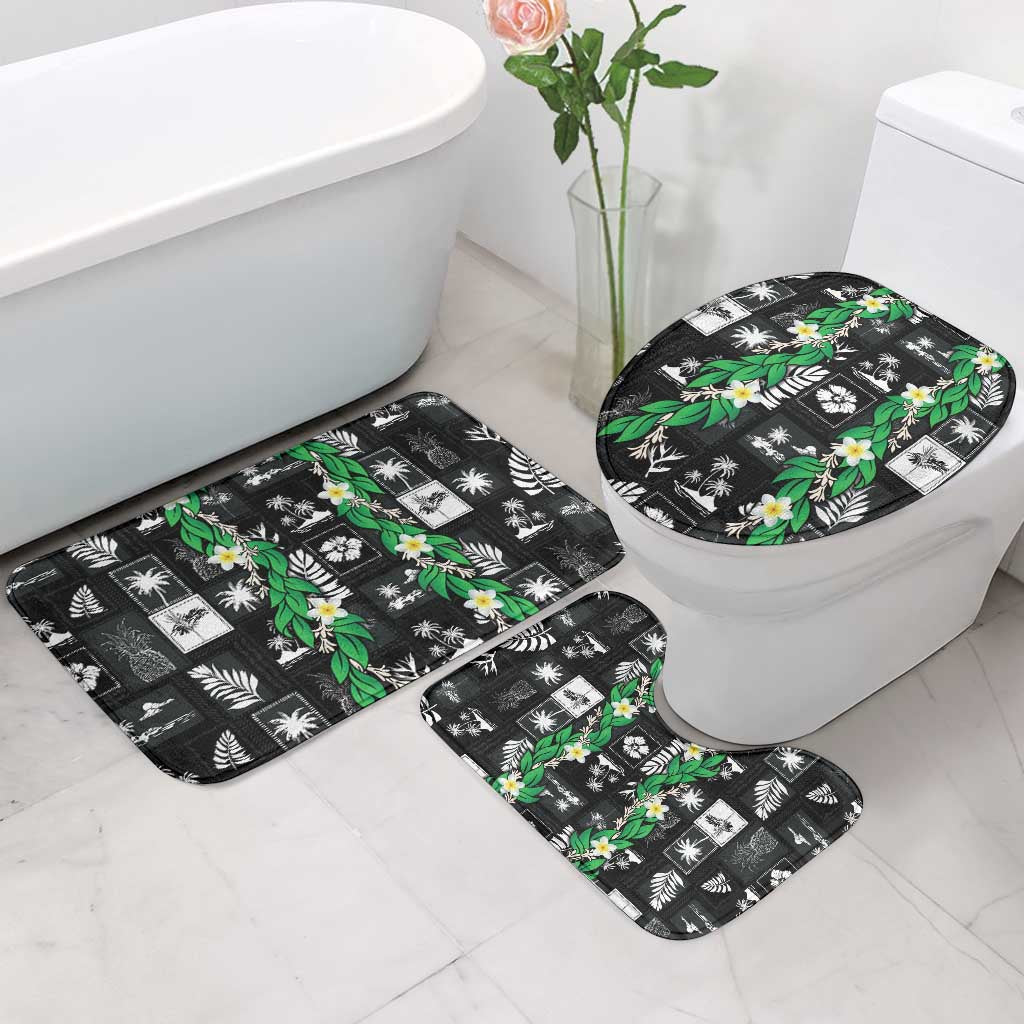 Aloha Hawaii Tuberose Lei Bathroom Set Tropical Vibes Black Color - Polynesian Pride