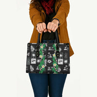 Aloha Hawaii Tuberose Lei Leather Bag Tropical Vibes Black Color - Polynesian Pride