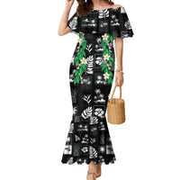 Aloha Hawaii Tuberose Lei Mermaid Dress Tropical Vibes Black Color LT14 Women Black - Polynesian Pride
