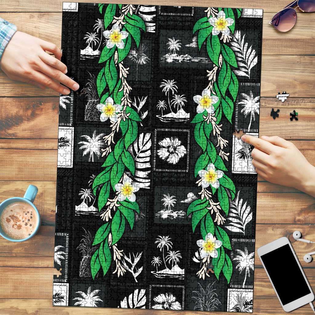 Aloha Hawaii Tuberose Lei Puzzle Tropical Vibes Black Color LT14 Black - Polynesian Pride