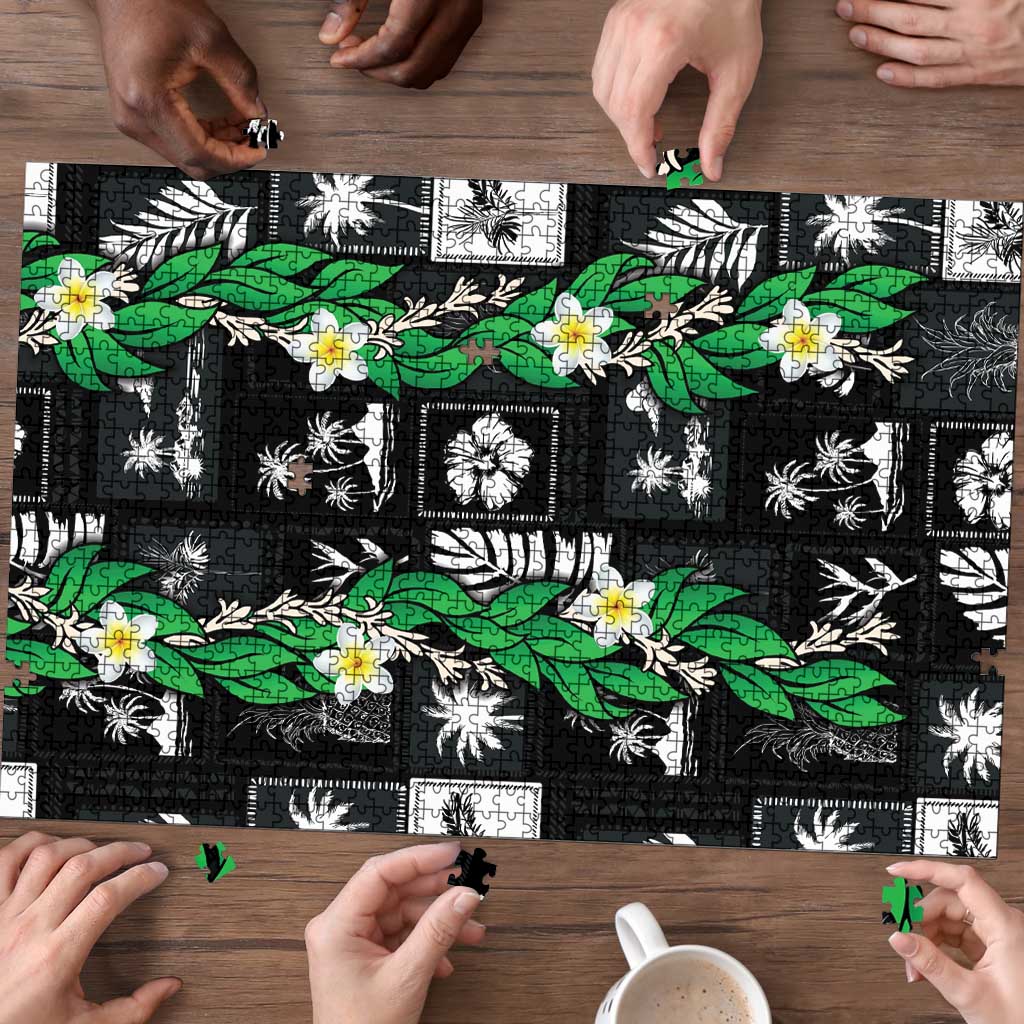 Aloha Hawaii Tuberose Lei Puzzle Tropical Vibes Black Color LT14 - Polynesian Pride