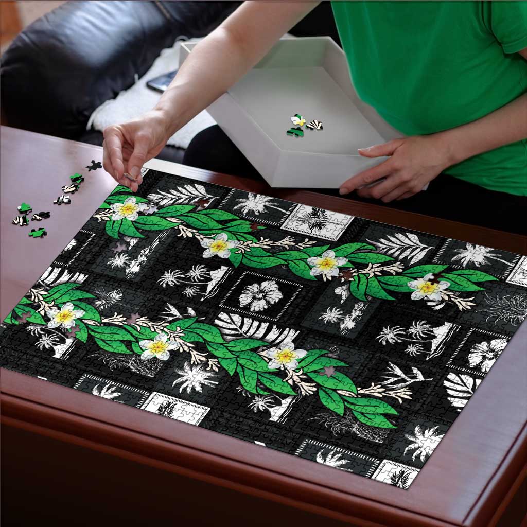Aloha Hawaii Tuberose Lei Puzzle Tropical Vibes Black Color LT14 - Polynesian Pride