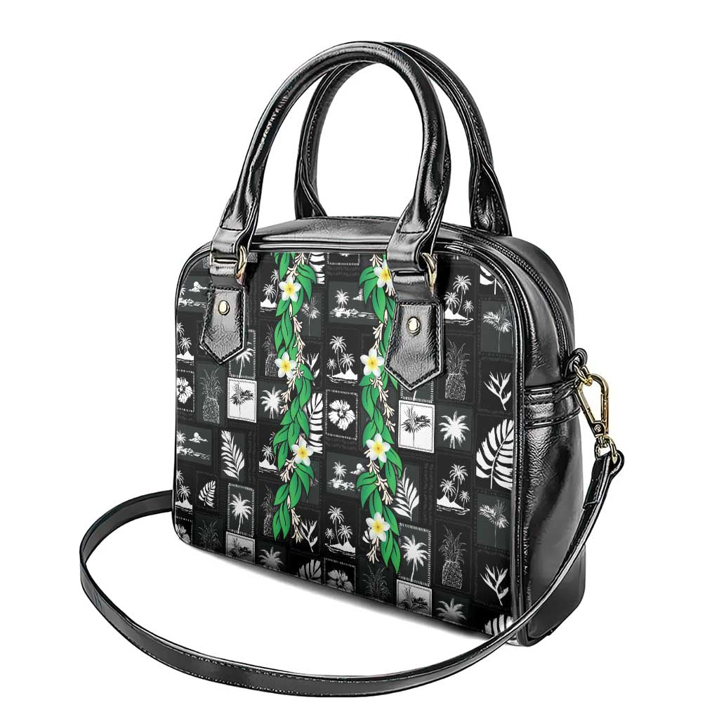 Aloha Hawaii Tuberose Lei Shoulder Handbag Tropical Vibes Black Color - Polynesian Pride
