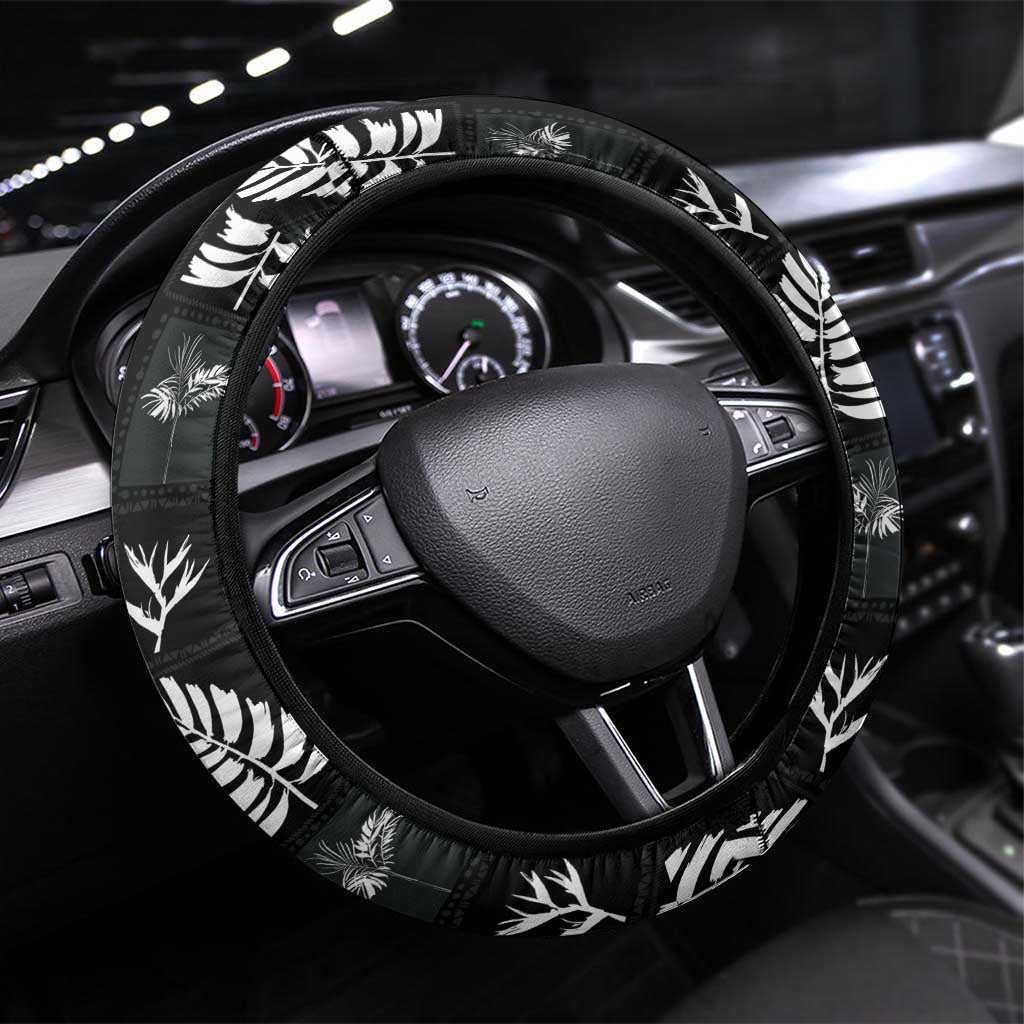 Aloha Hawaii Tuberose Lei Steering Wheel Cover Tropical Vibes Black Color - Polynesian Pride