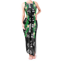 Aloha Hawaii Tuberose Lei Tank Maxi Dress Tropical Vibes Black Color LT14 Women Black - Polynesian Pride