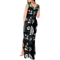 Aloha Hawaii Tuberose Lei Tank Maxi Dress Tropical Vibes Black Color LT14 - Polynesian Pride