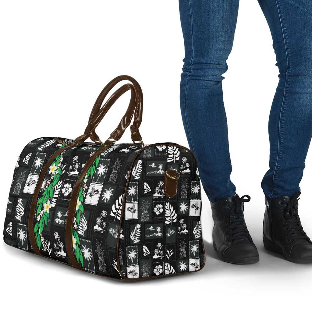 Aloha Hawaii Tuberose Lei Travel Bag Tropical Vibes Black Color - Polynesian Pride