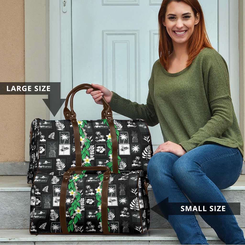 Aloha Hawaii Tuberose Lei Travel Bag Tropical Vibes Black Color - Polynesian Pride