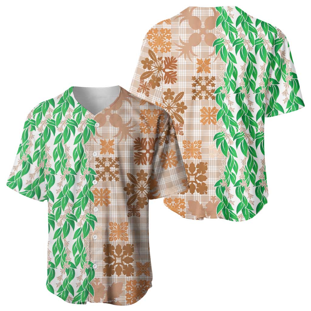 Aloha Hawaii Palaka Tuberose Lei Baseball Jersey Hawaiian Quilt Seamless Style - Polynesian Pride
