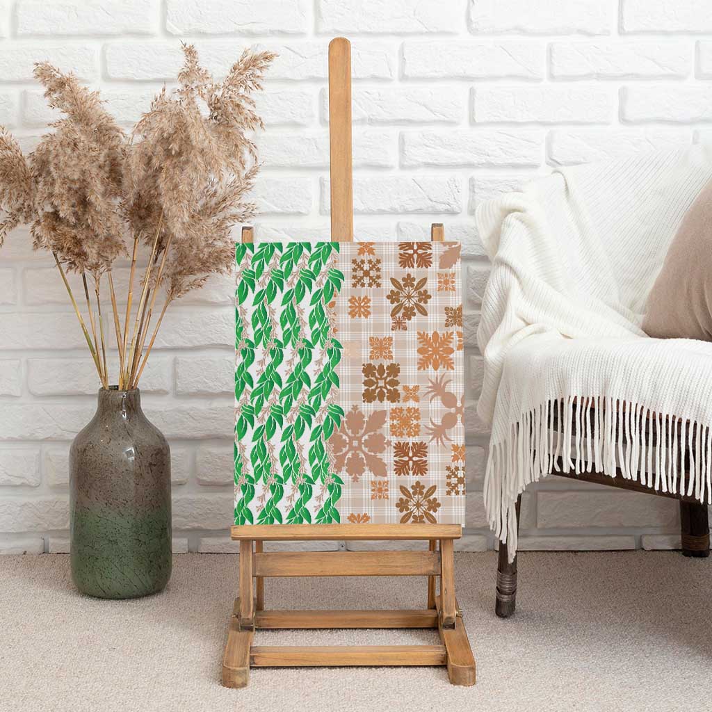 Aloha Hawaii Palaka Tuberose Lei Canvas Wall Art Hawaiian Quilt Seamless Style - Polynesian Pride
