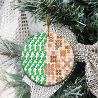 Aloha Hawaii Palaka Tuberose Lei Ceramic Ornament Hawaiian Quilt Seamless Style - Polynesian Pride