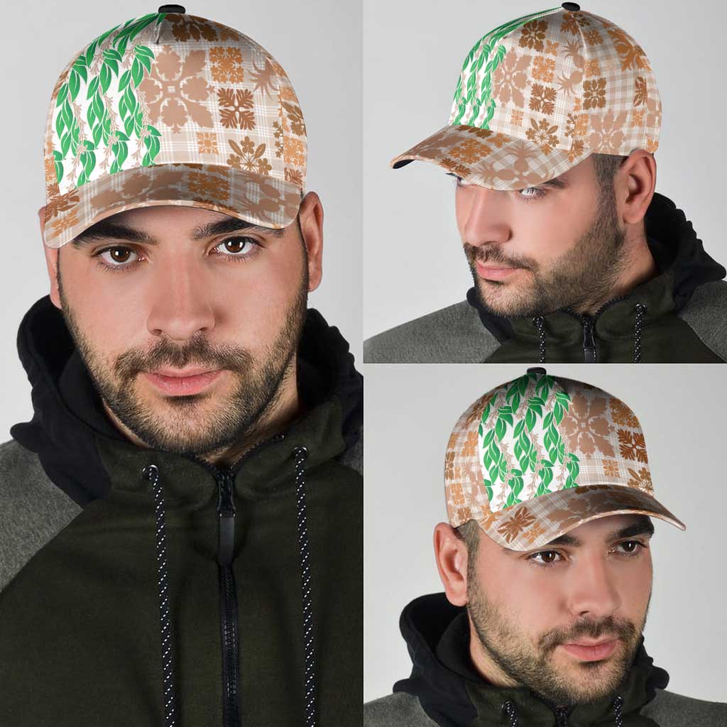 Aloha Hawaii Palaka Tuberose Lei Classic Cap Hawaiian Quilt Seamless Style - Polynesian Pride