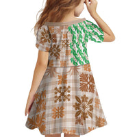 Aloha Hawaii Palaka Tuberose Lei Family Matching Off Shoulder Short Dress and Hawaiian Shirt Hawaiian Quilt Seamless Style LT14 - Polynesian Pride