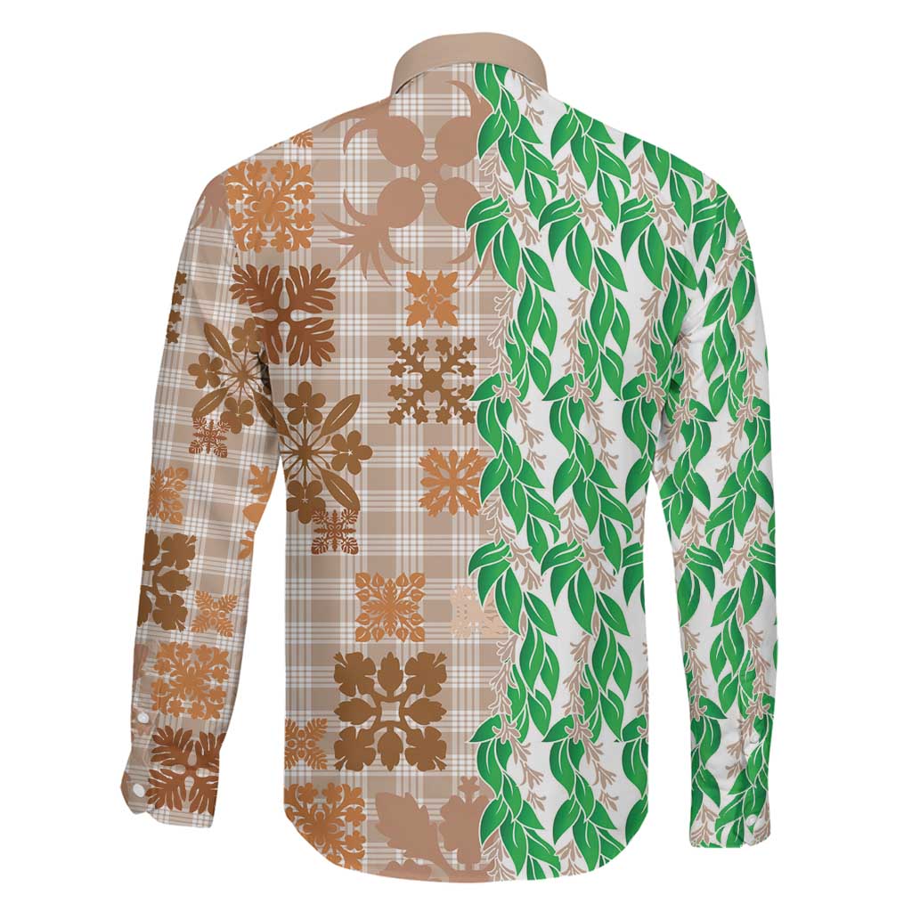 Aloha Hawaii Palaka Tuberose Lei Family Matching Tank Maxi Dress and Hawaiian Shirt Hawaiian Quilt Seamless Style LT14 - Polynesian Pride