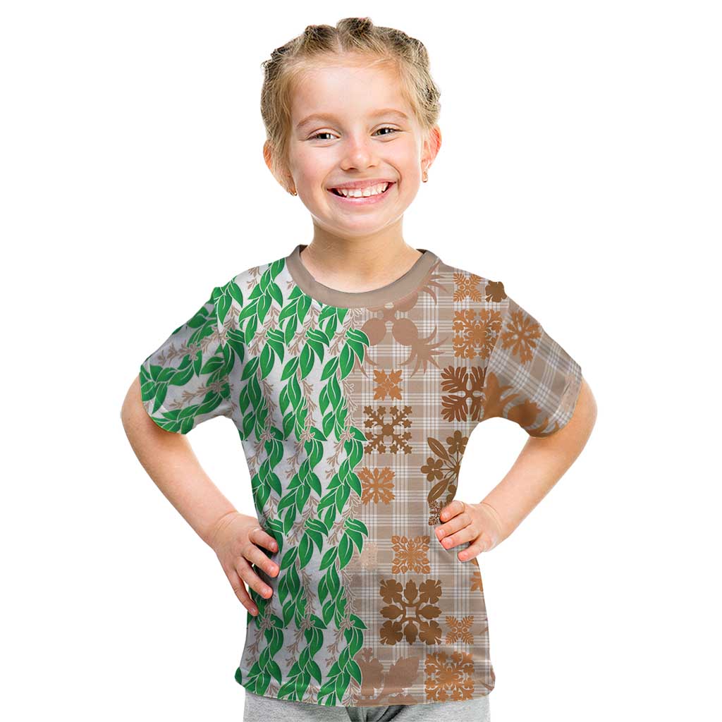 Aloha Hawaii Palaka Tuberose Lei Kid T Shirt Hawaiian Quilt Seamless Style - Polynesian Pride