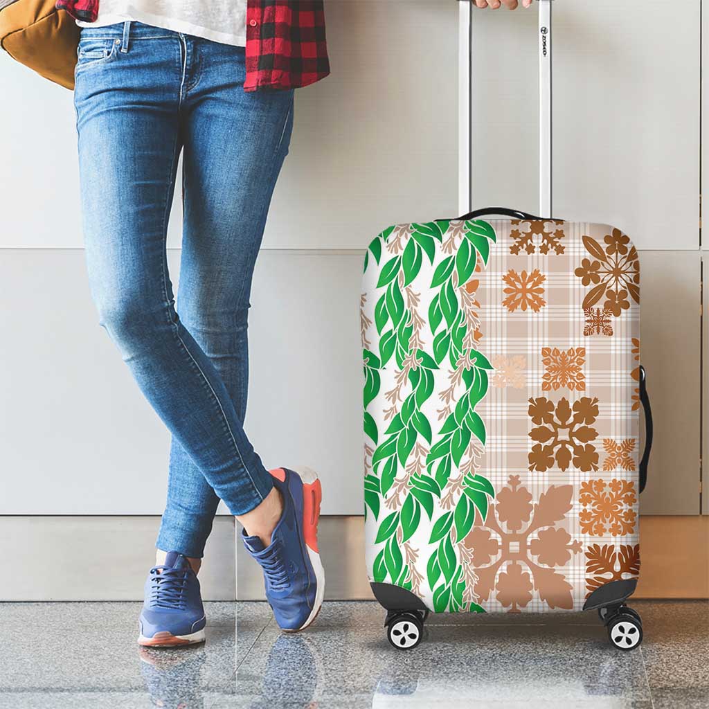 Aloha Hawaii Palaka Tuberose Lei Luggage Cover Hawaiian Quilt Seamless Style - Polynesian Pride