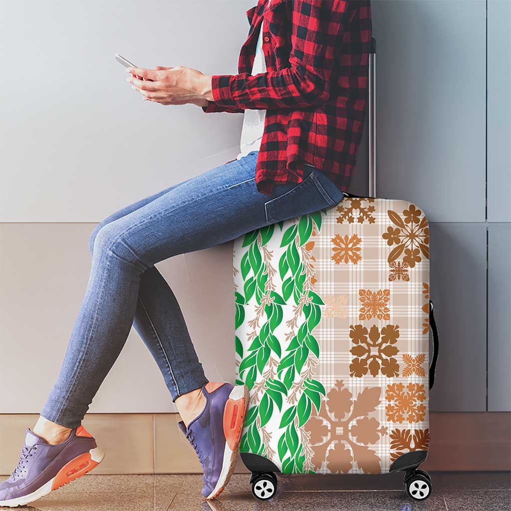 Aloha Hawaii Palaka Tuberose Lei Luggage Cover Hawaiian Quilt Seamless Style - Polynesian Pride