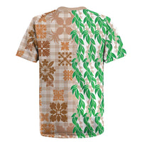 Aloha Hawaii Palaka Tuberose Lei Rugby Jersey Hawaiian Quilt Seamless Style - Polynesian Pride