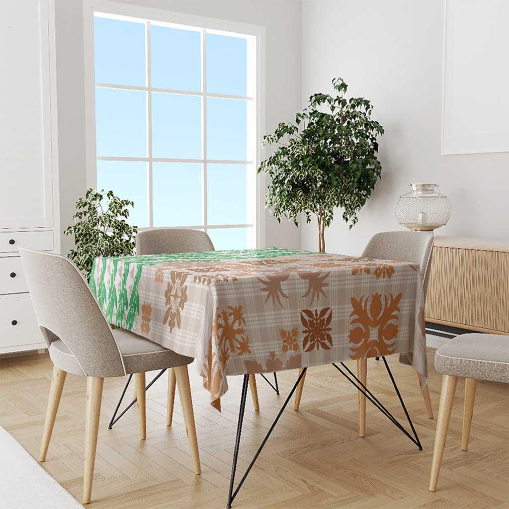 Aloha Hawaii Palaka Tuberose Lei Tablecloth Hawaiian Quilt Seamless Style - Polynesian Pride